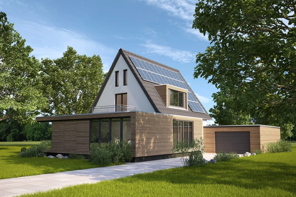 Un salon moderne avec des meubles beiges et de grandes fenêtres donnant sur une vue panoramique