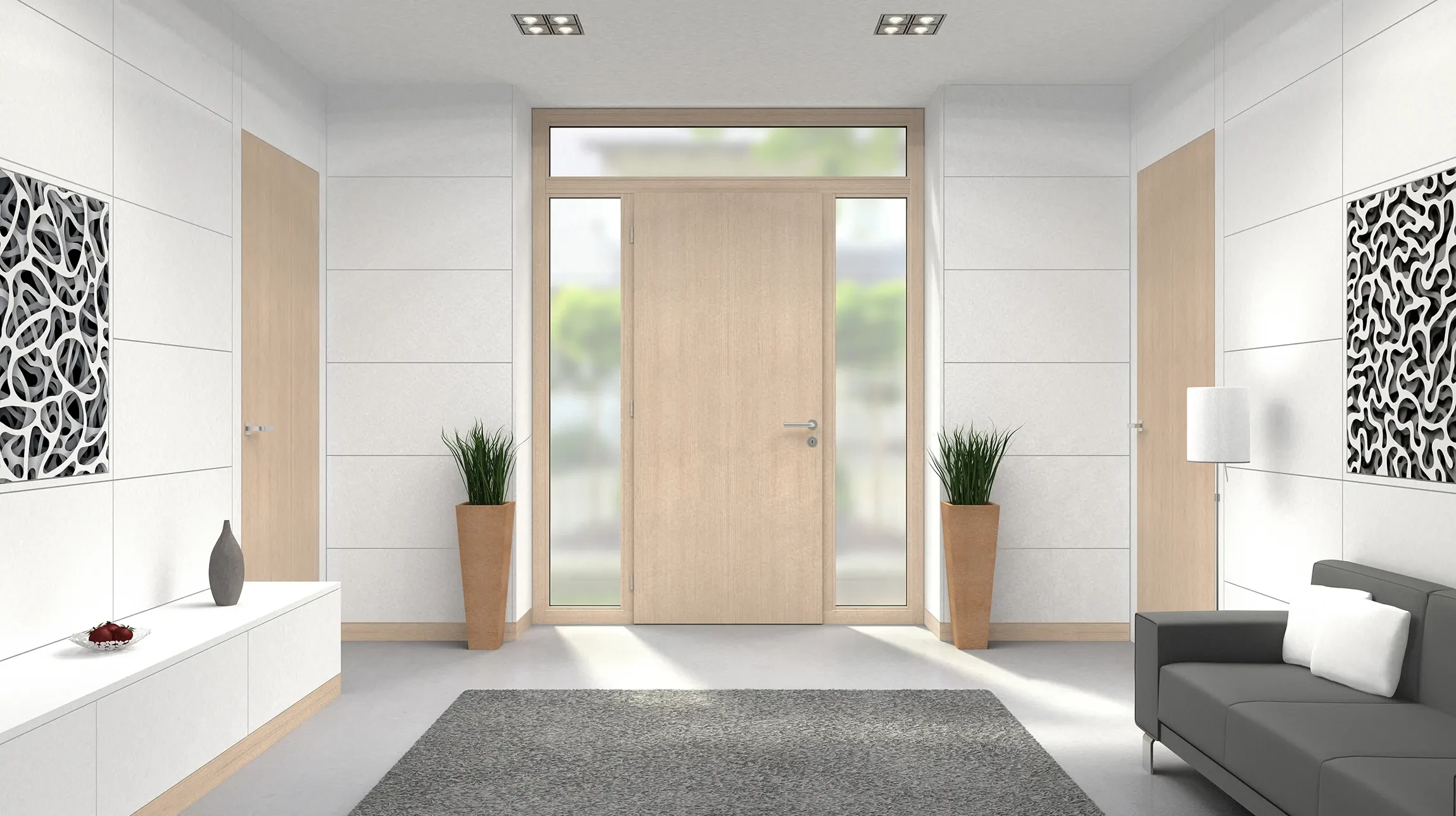 Maison contemporaine à deux étages avec architecture moderne, située dans un environnement résidentiel paysagé